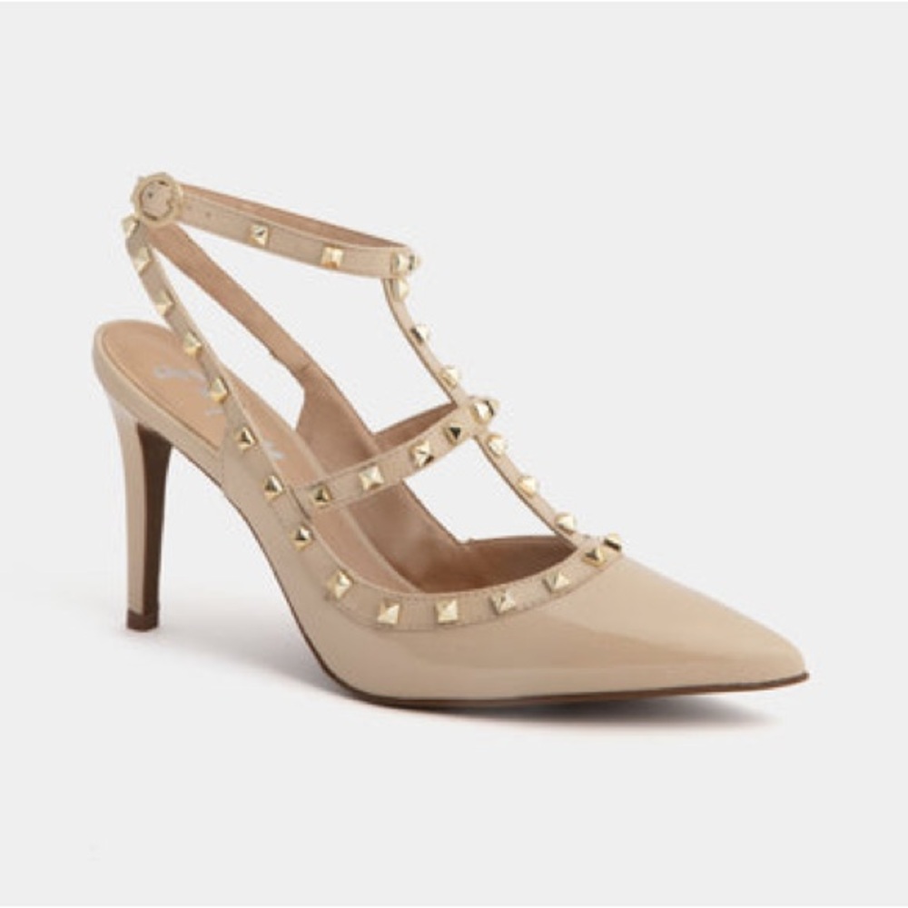 French Sole Beige Studded Heels